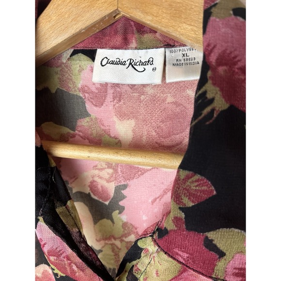 claudia richard blouse Sheer Vintage Size Large - Picture 5 of 5